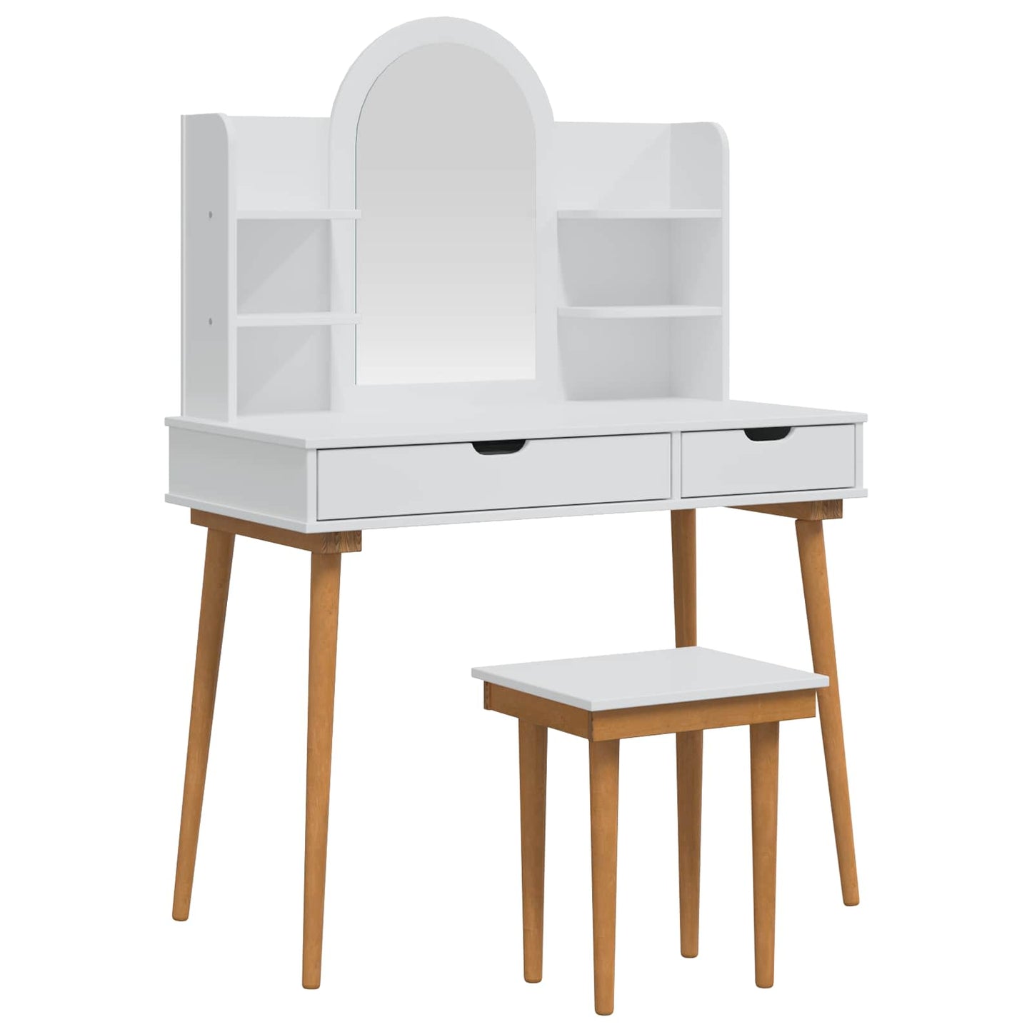 Schminktisch-Set FAUSKE 5 pcs Weiß 100 x 50 x 143 cm