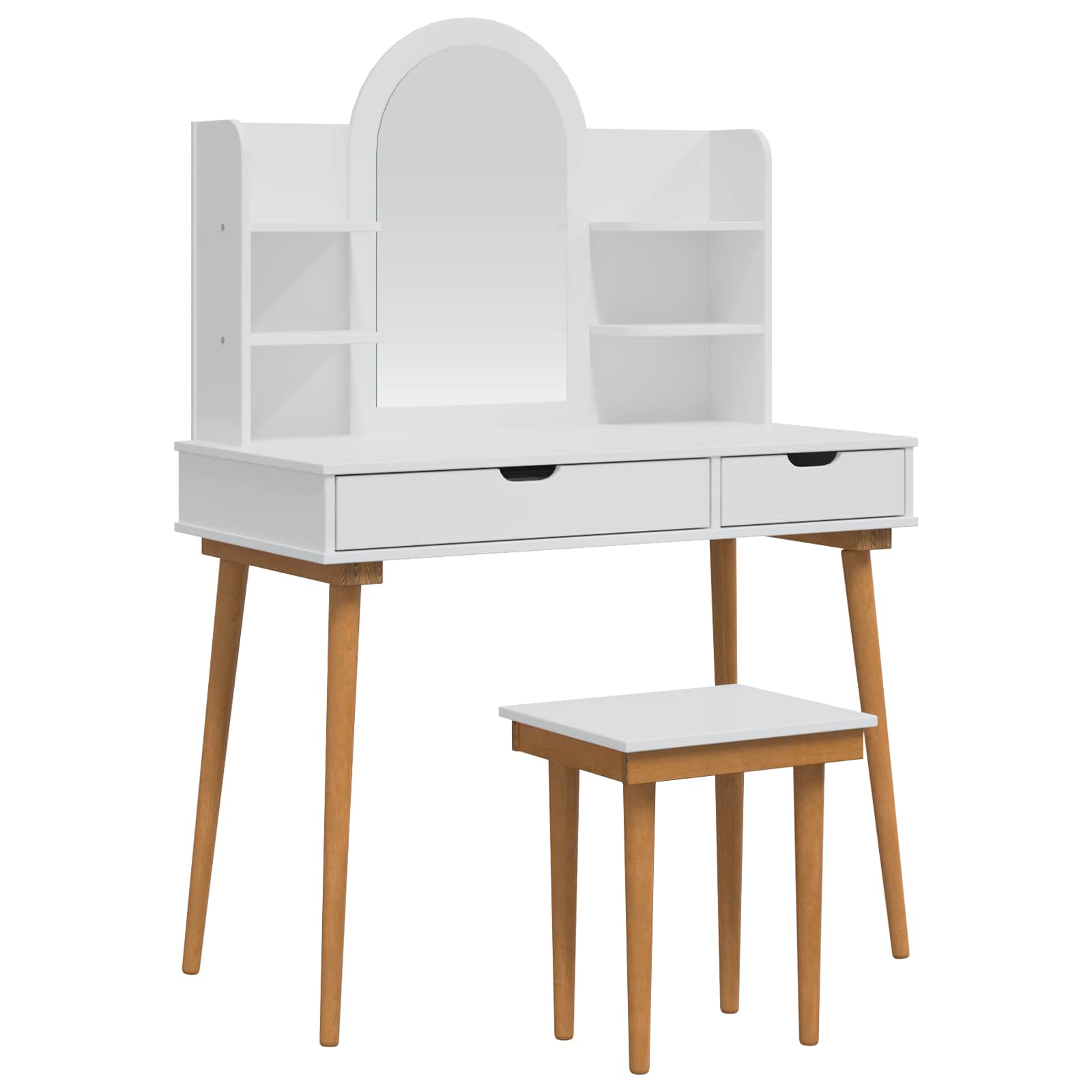 Schminktisch-Set FAUSKE 5 pcs Weiß 100 x 50 x 143 cm