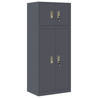 Aufbewahrungsschrank 2 stk. Anthrazit 60 x 40 x 145 cm Stahl