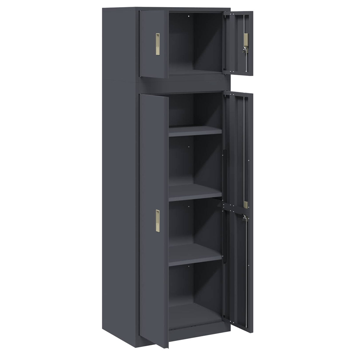 Aufbewahrungsschrank 2 stk. Anthrazit 60 x 40 x 180 cm Stahl