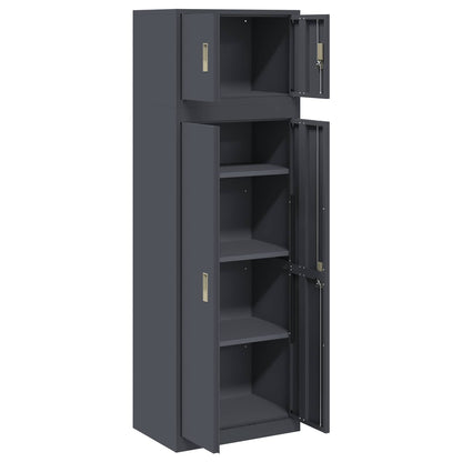 Aufbewahrungsschrank 2 stk. Anthrazit 60 x 40 x 180 cm Stahl