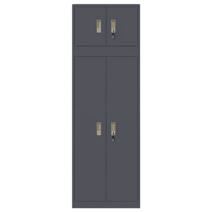Aufbewahrungsschrank 2 stk. Anthrazit 60 x 40 x 180 cm Stahl