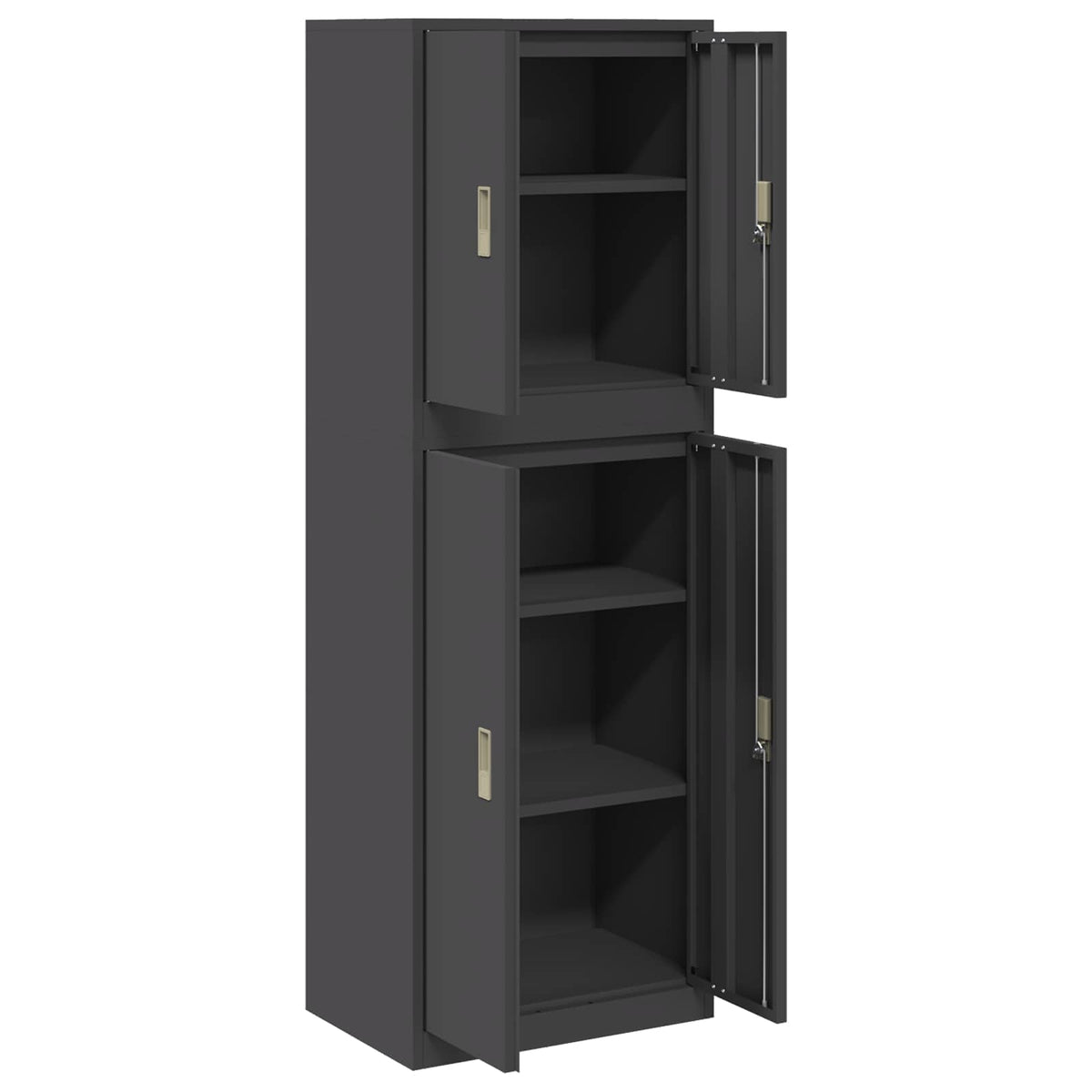 Aufbewahrungsschrank 2 stk. Schwarz 60 x 40 x 175 cm Stahl