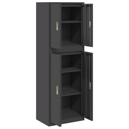 Aufbewahrungsschrank 2 stk. Schwarz 60 x 40 x 175 cm Stahl