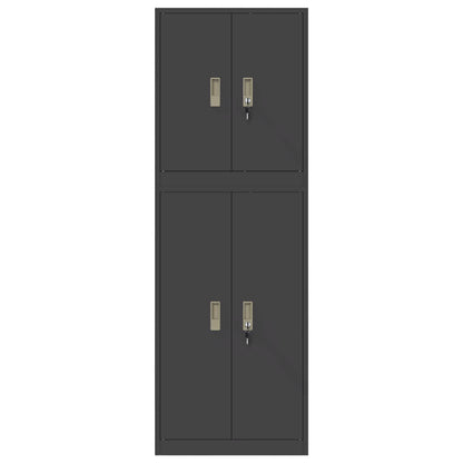 Aufbewahrungsschrank 2 stk. Schwarz 60 x 40 x 175 cm Stahl