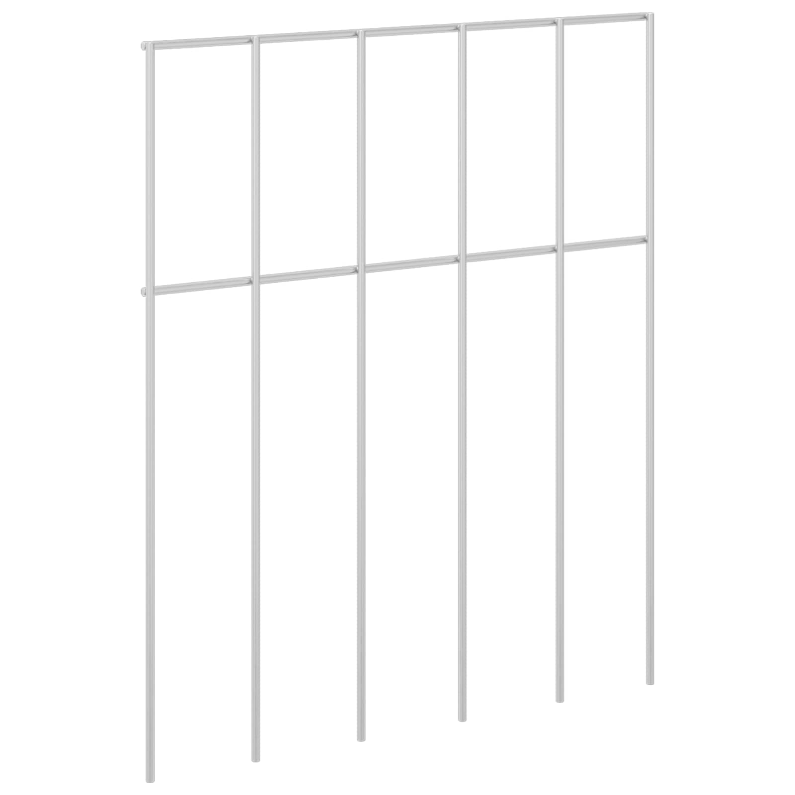 Gartenzaun-Paneel 48 stk. 25 x 30 cm Verzinkter Stahl Silber