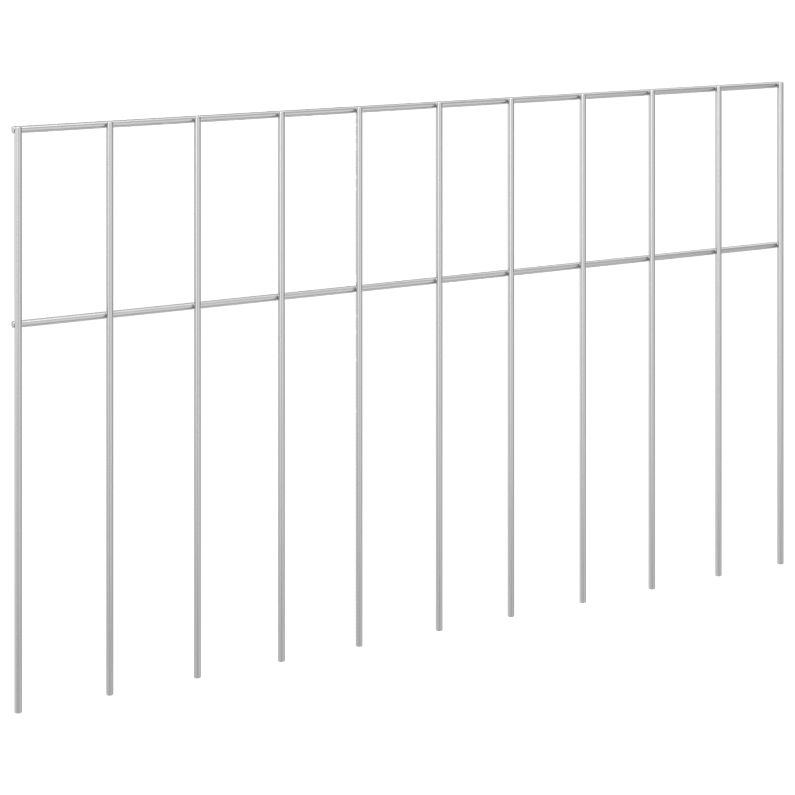 Gartenzaun-Paneel 12 stk. 50 x 30 cm Verzinkter Stahl Silber