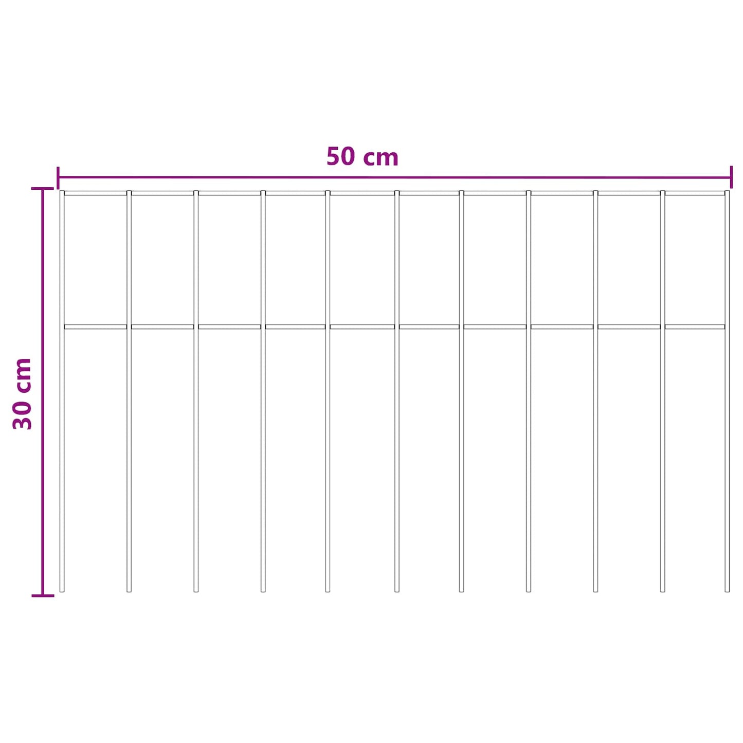 Gartenzaun-Paneel 12 stk. 50 x 30 cm Verzinkter Stahl Silber