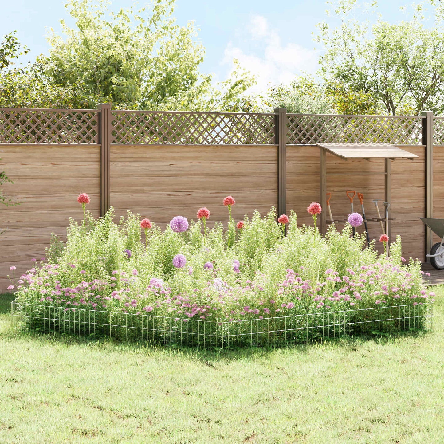 Gartenzaun-Paneel 12 stk. 100 x 30 cm Verzinkter Stahl Silber