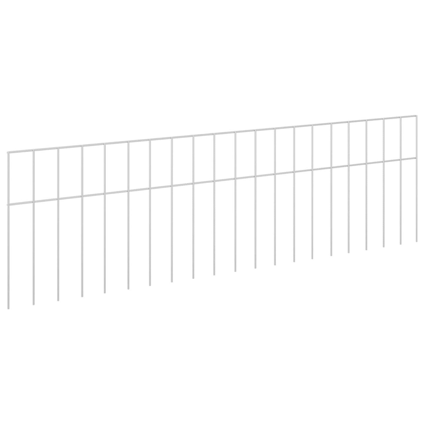 Gartenzaun-Paneel 12 stk. 100 x 30 cm Verzinkter Stahl Silber
