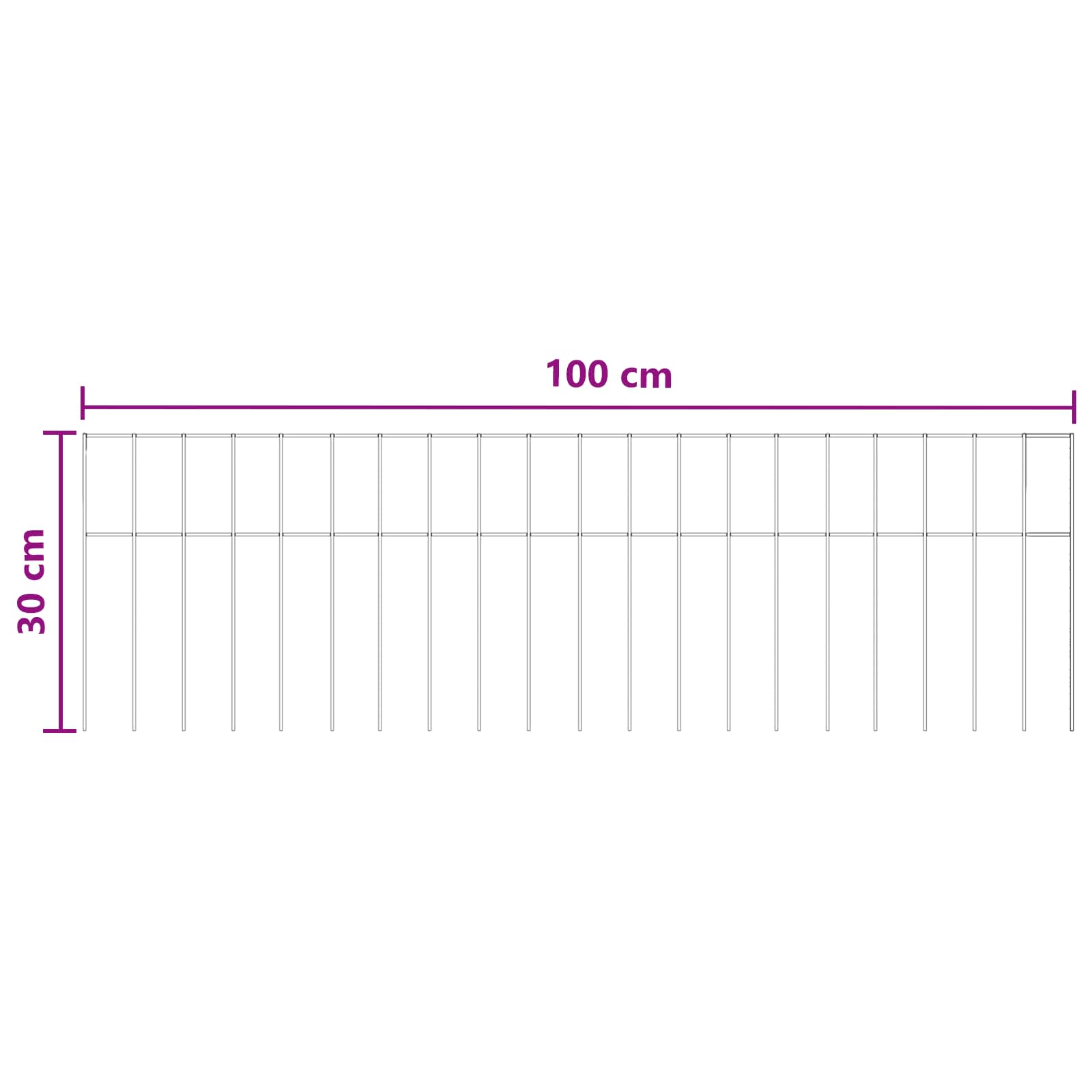 Gartenzaun-Paneel 12 stk. 100 x 30 cm Verzinkter Stahl Silber