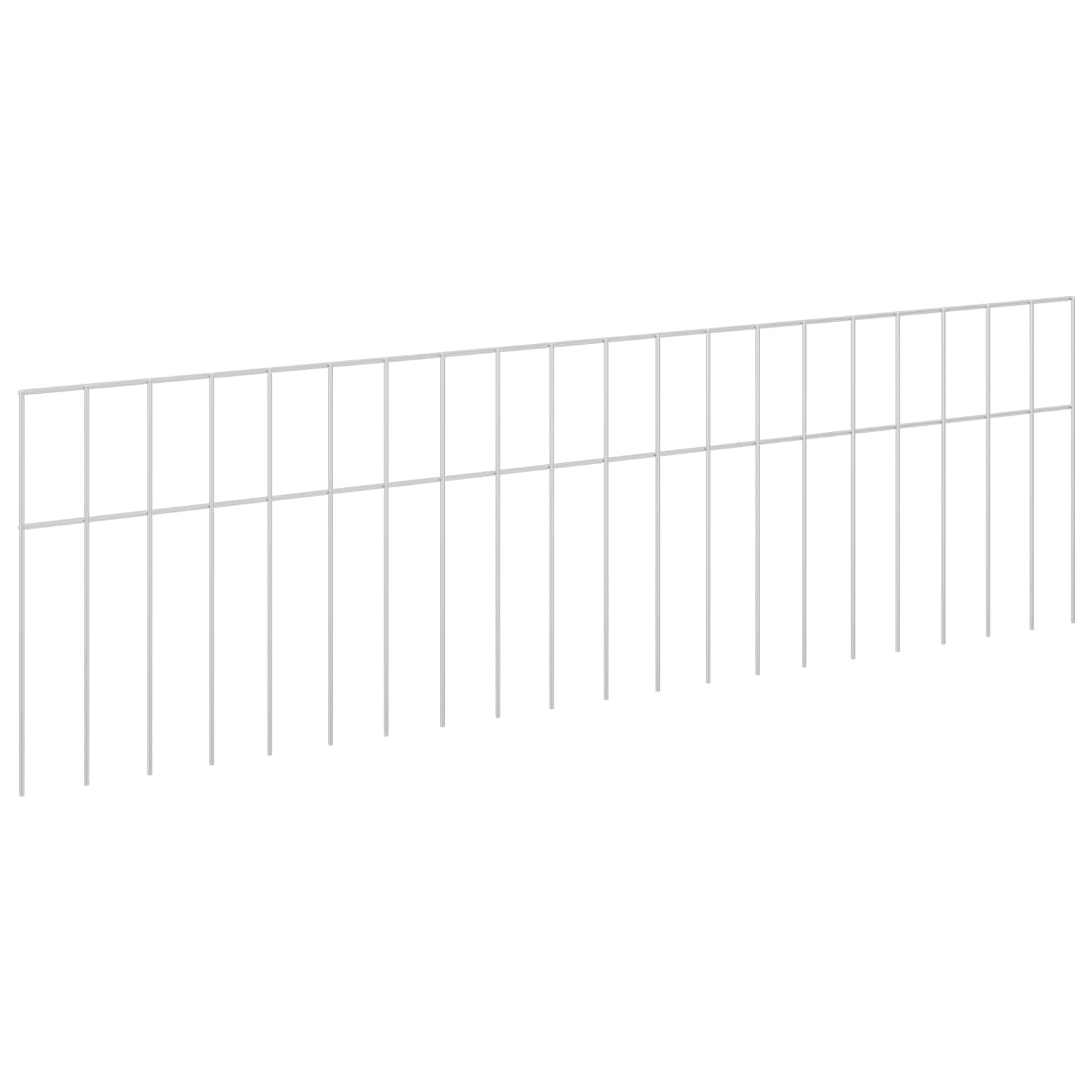 Gartenzaun-Paneel 24 stk. 100 x 30 cm Verzinkter Stahl Silber