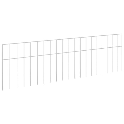 Gartenzaun-Paneel 24 stk. 100 x 30 cm Verzinkter Stahl Silber