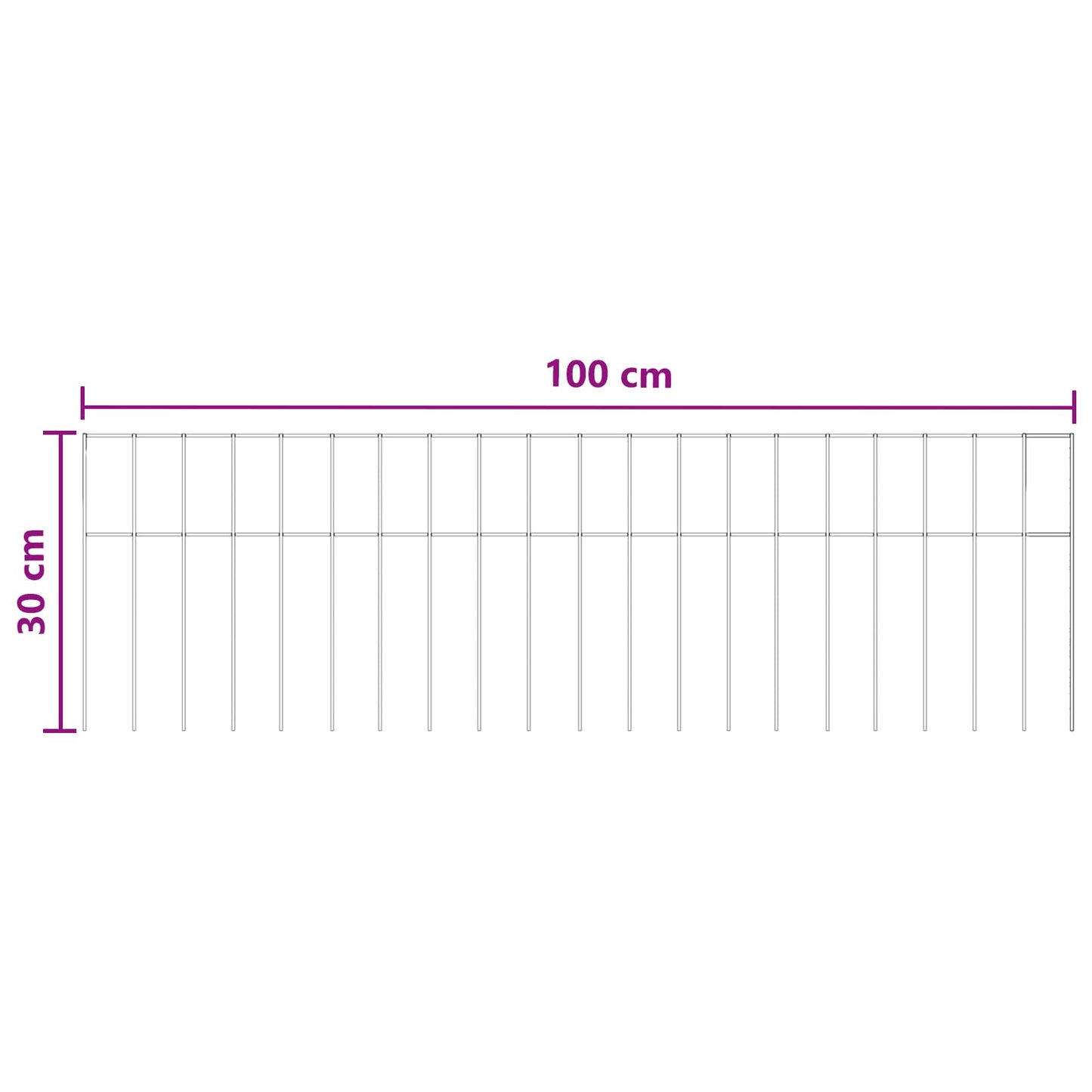 Gartenzaun-Paneel 24 stk. 100 x 30 cm Verzinkter Stahl Silber