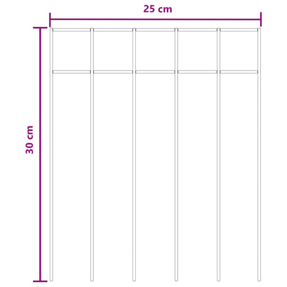 Gartenzaun-Paneel 12 stk. 25 x 30 cm Verzinkter Stahl Silber