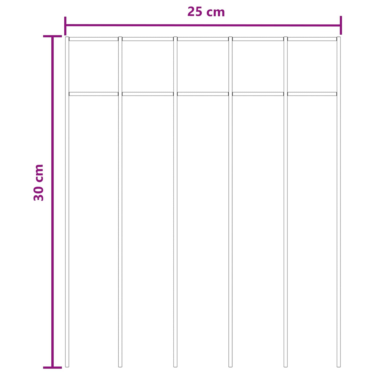 Gartenzaun-Paneel 24 stk. 25 x 30 cm Verzinkter Stahl Silber