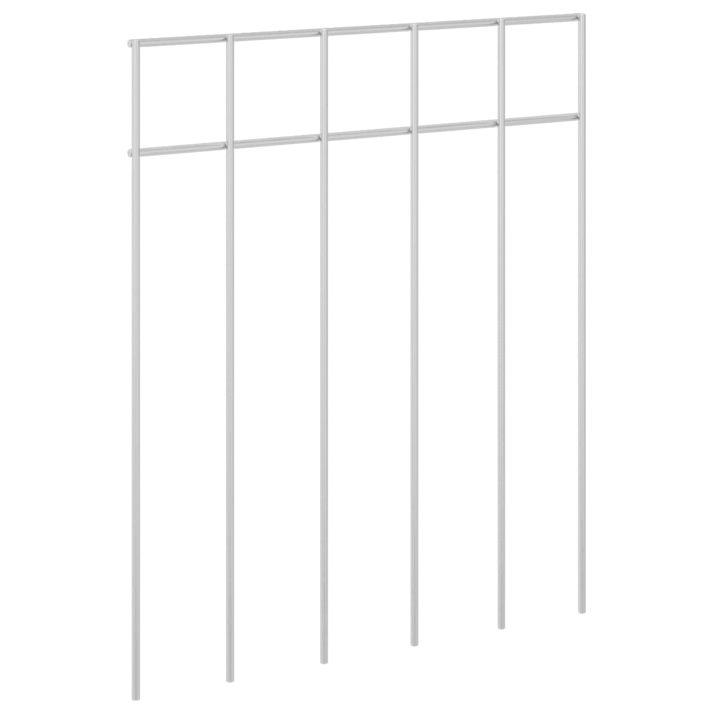 Gartenzaun-Paneel 48 stk. 25 x 30 cm Verzinkter Stahl Silber