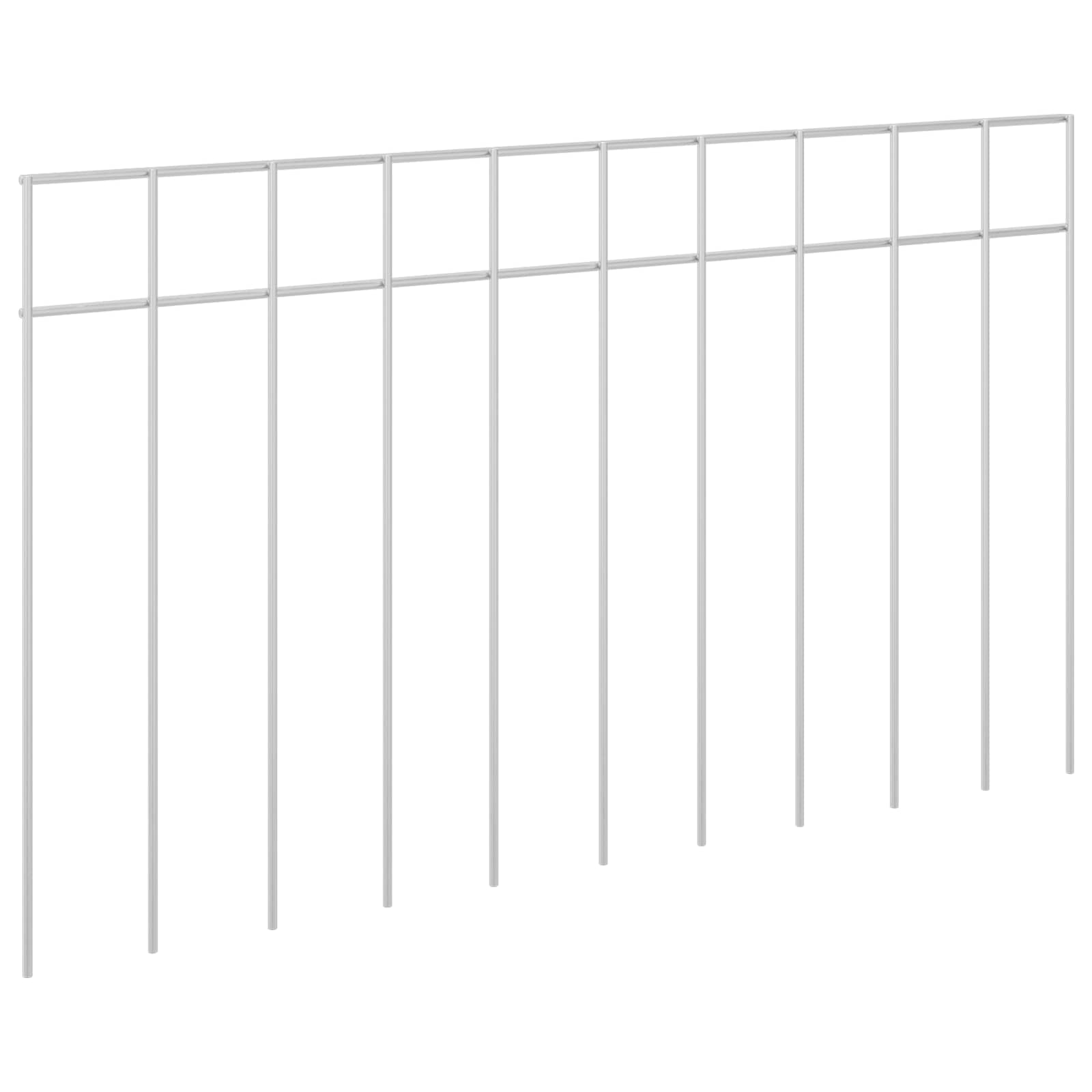 Gartenzaun-Paneel 24 stk. 50 x 30 cm Verzinkter Stahl Silber