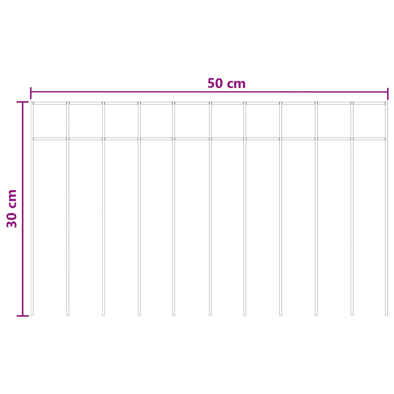 Gartenzaun-Paneel 24 stk. 50 x 30 cm Verzinkter Stahl Silber