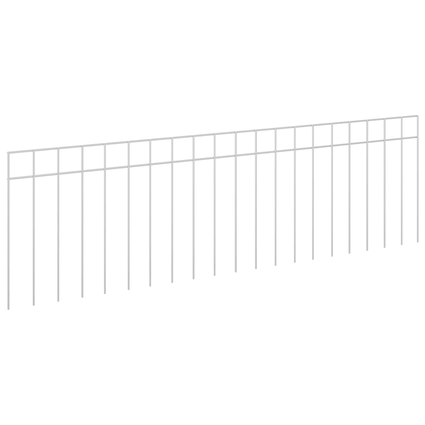 Gartenzaun-Paneel 24 stk. 100 x 30 cm Verzinkter Stahl Silber