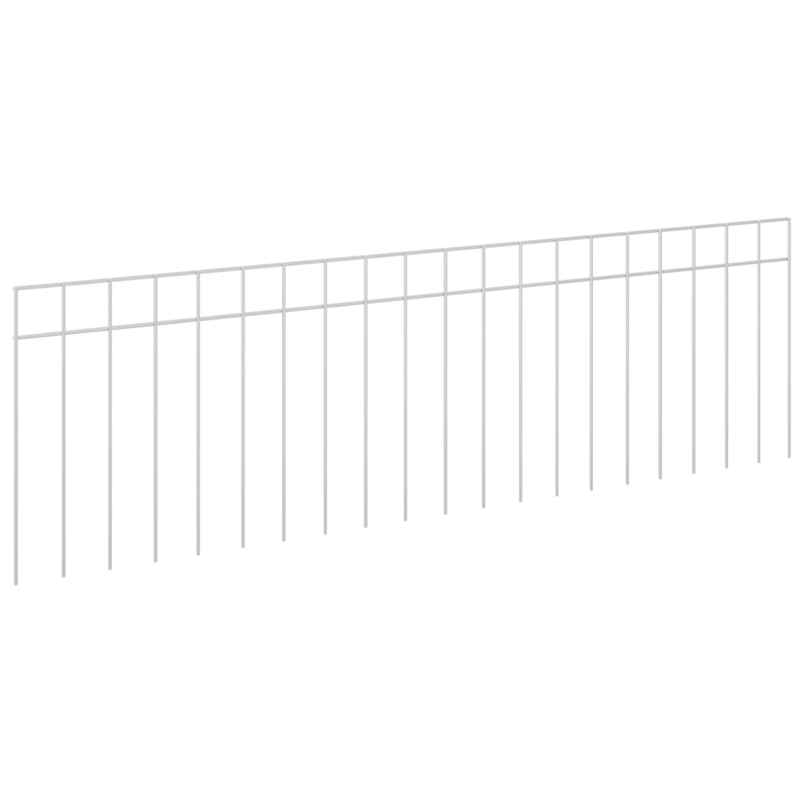 Gartenzaun-Paneel 24 stk. 100 x 30 cm Verzinkter Stahl Silber