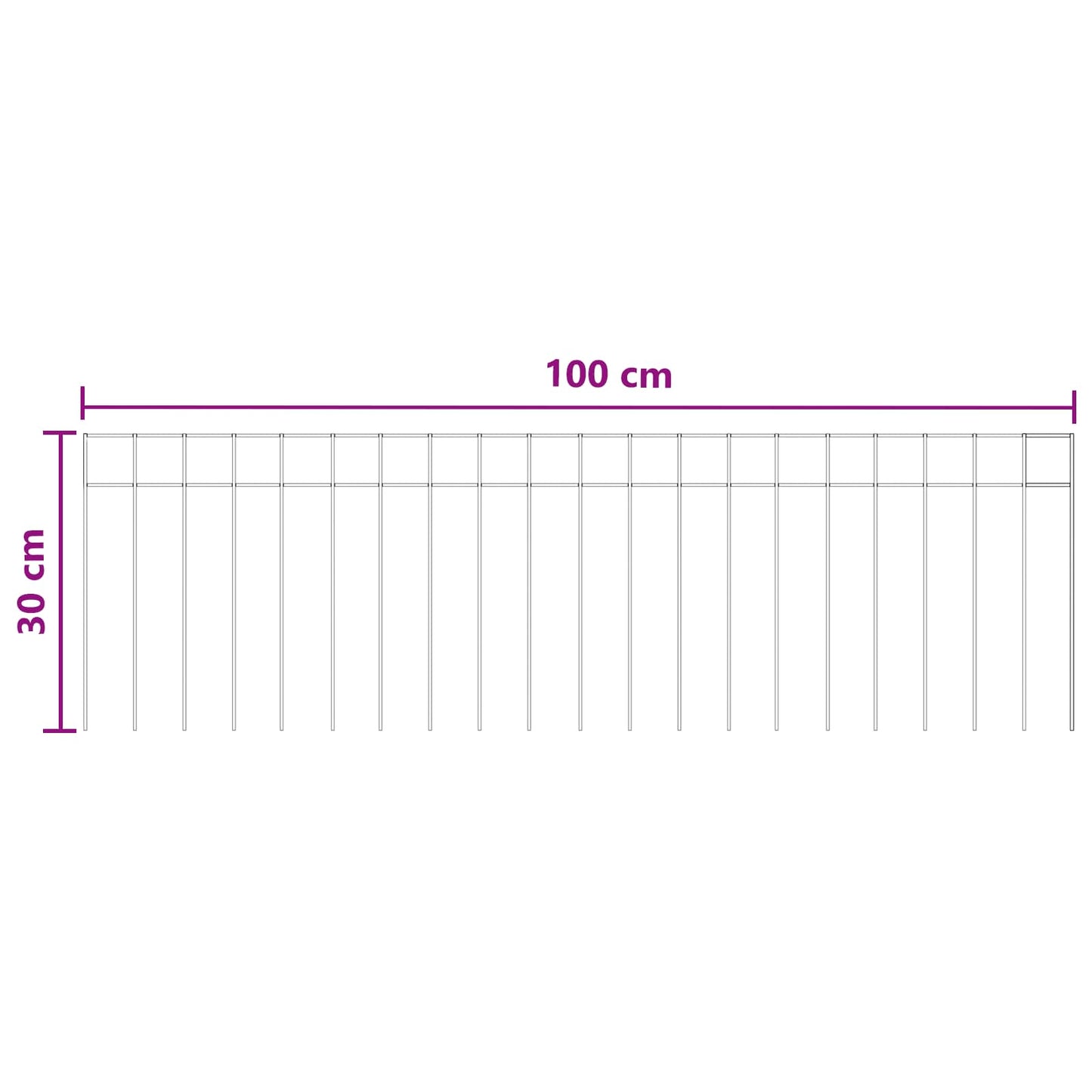 Gartenzaun-Paneel 24 stk. 100 x 30 cm Verzinkter Stahl Silber
