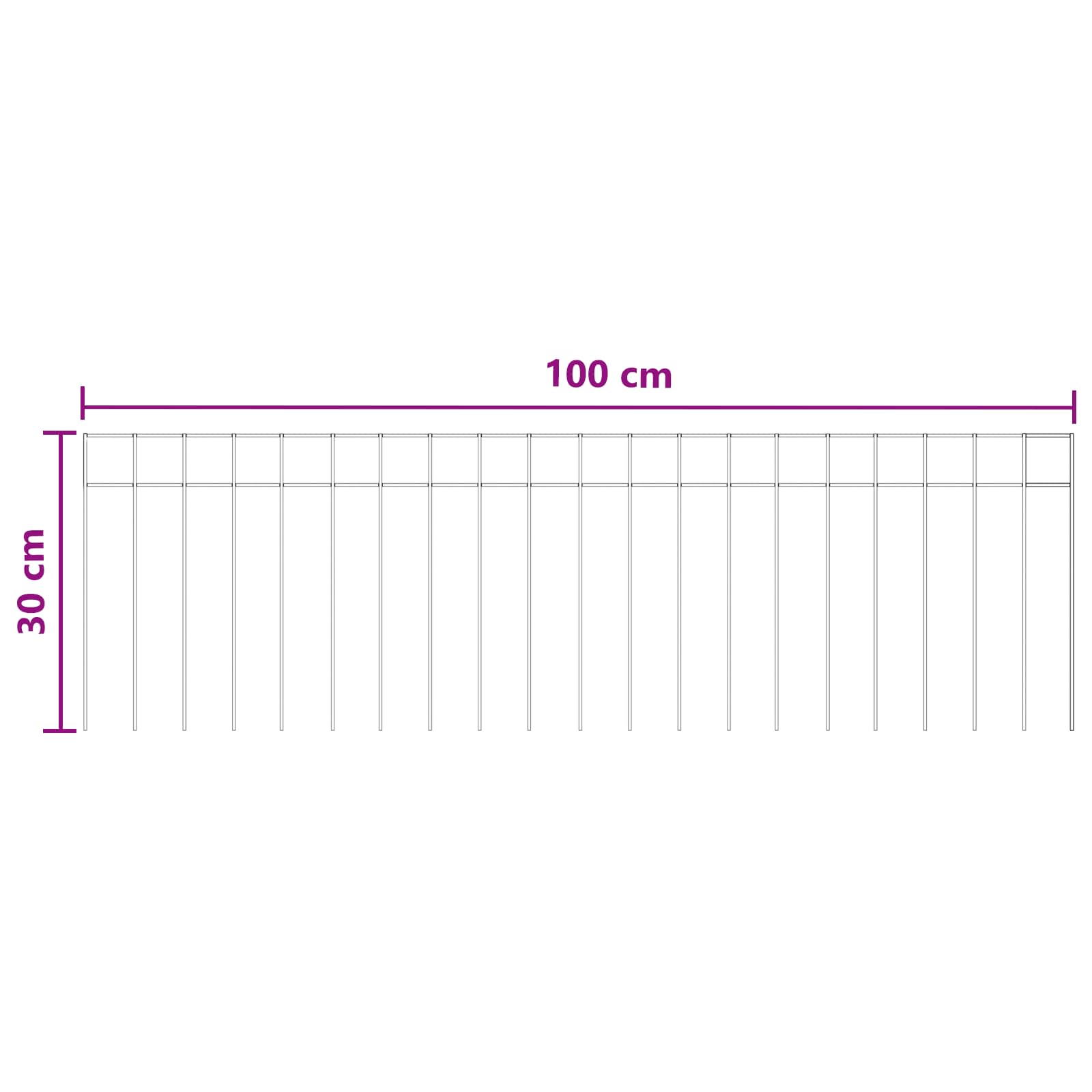 Gartenzaun-Paneel 24 stk. 100 x 30 cm Verzinkter Stahl Silber