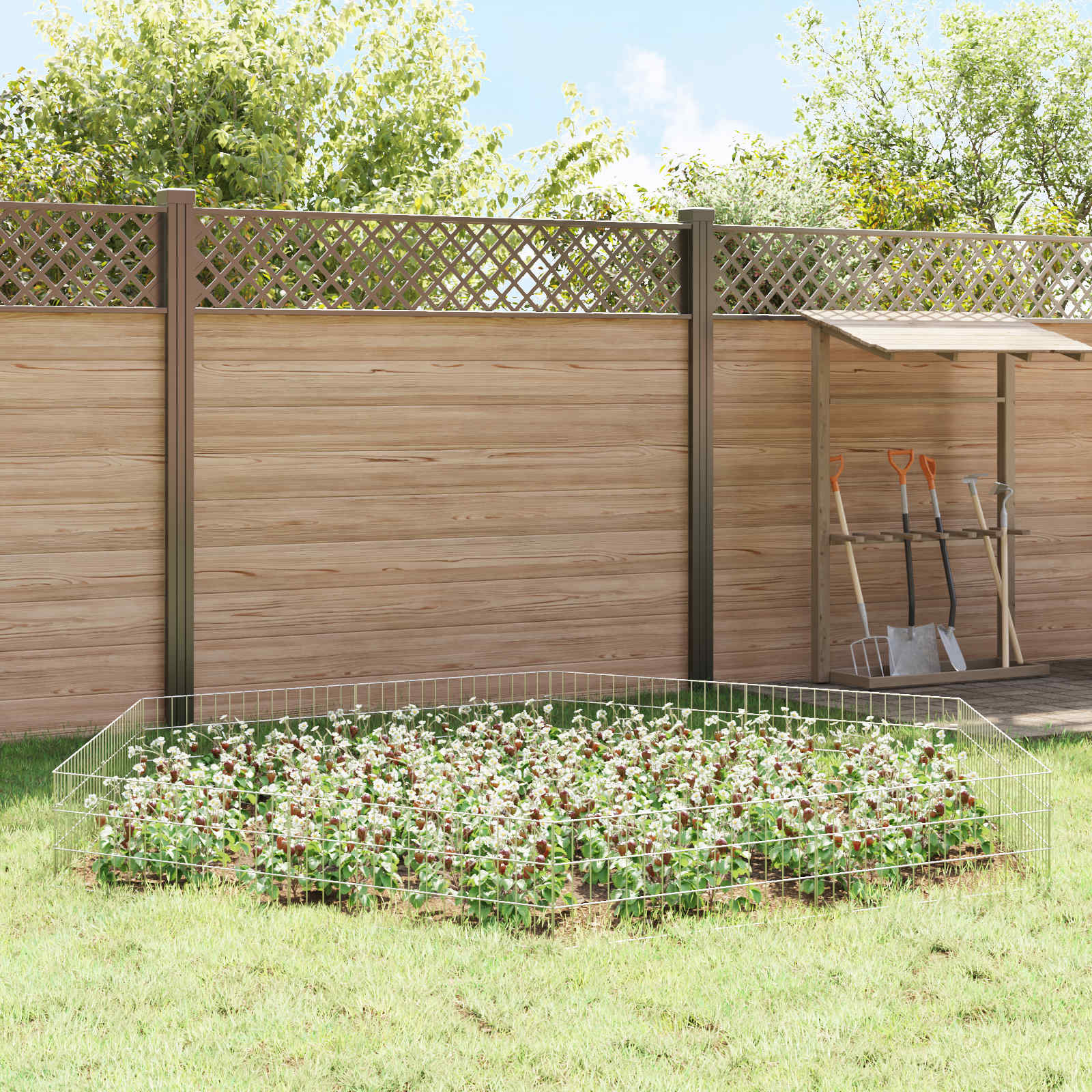 Gartenzaun mit Pfählen 12 stk. 75 x 30 cm Verzinkter Stahl