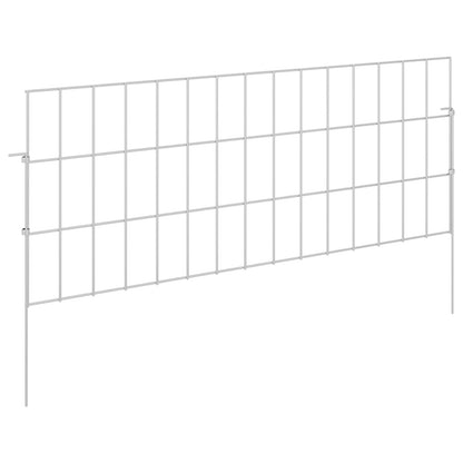 Gartenzaun mit Pfählen 24 stk. 75 x 30 cm Verzinkter Stahl