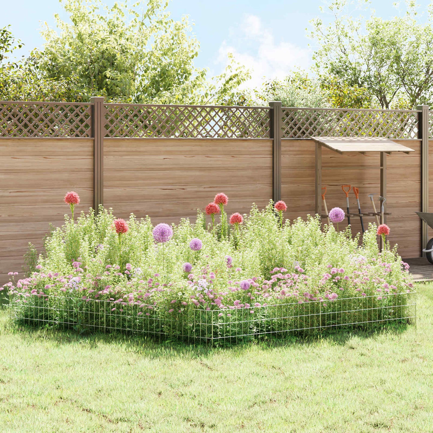 Gartenzaun mit Pfählen 12 stk. 95 x 30 cm Verzinkter Stahl