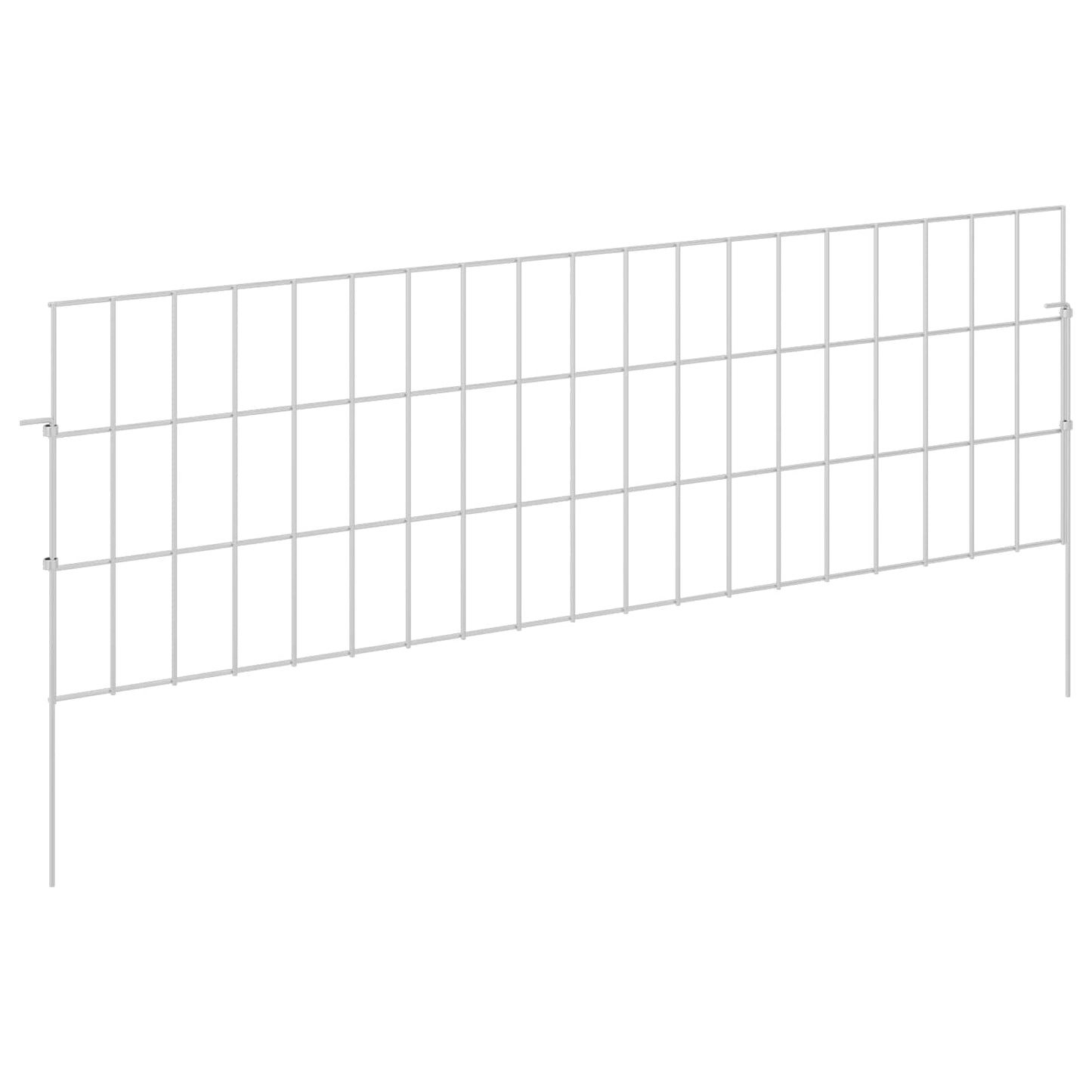 Gartenzaun mit Pfählen 12 stk. 95 x 30 cm Verzinkter Stahl