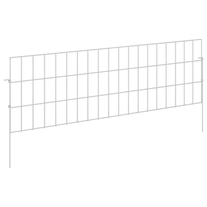 Gartenzaun mit Pfählen 12 stk. 95 x 30 cm Verzinkter Stahl