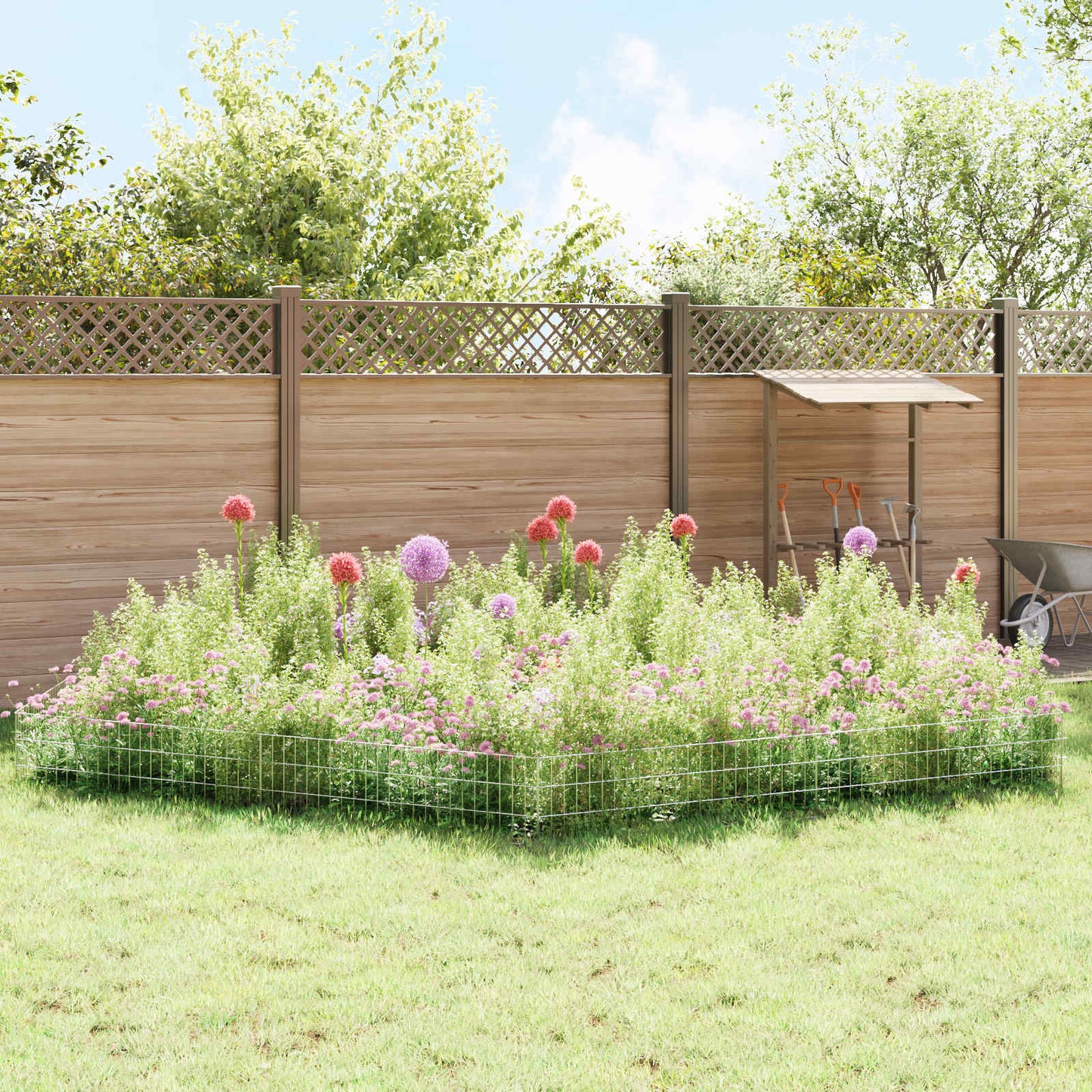 Gartenzaun mit Pfählen 12 stk. 115 x 30 cm Verzinkter Stahl