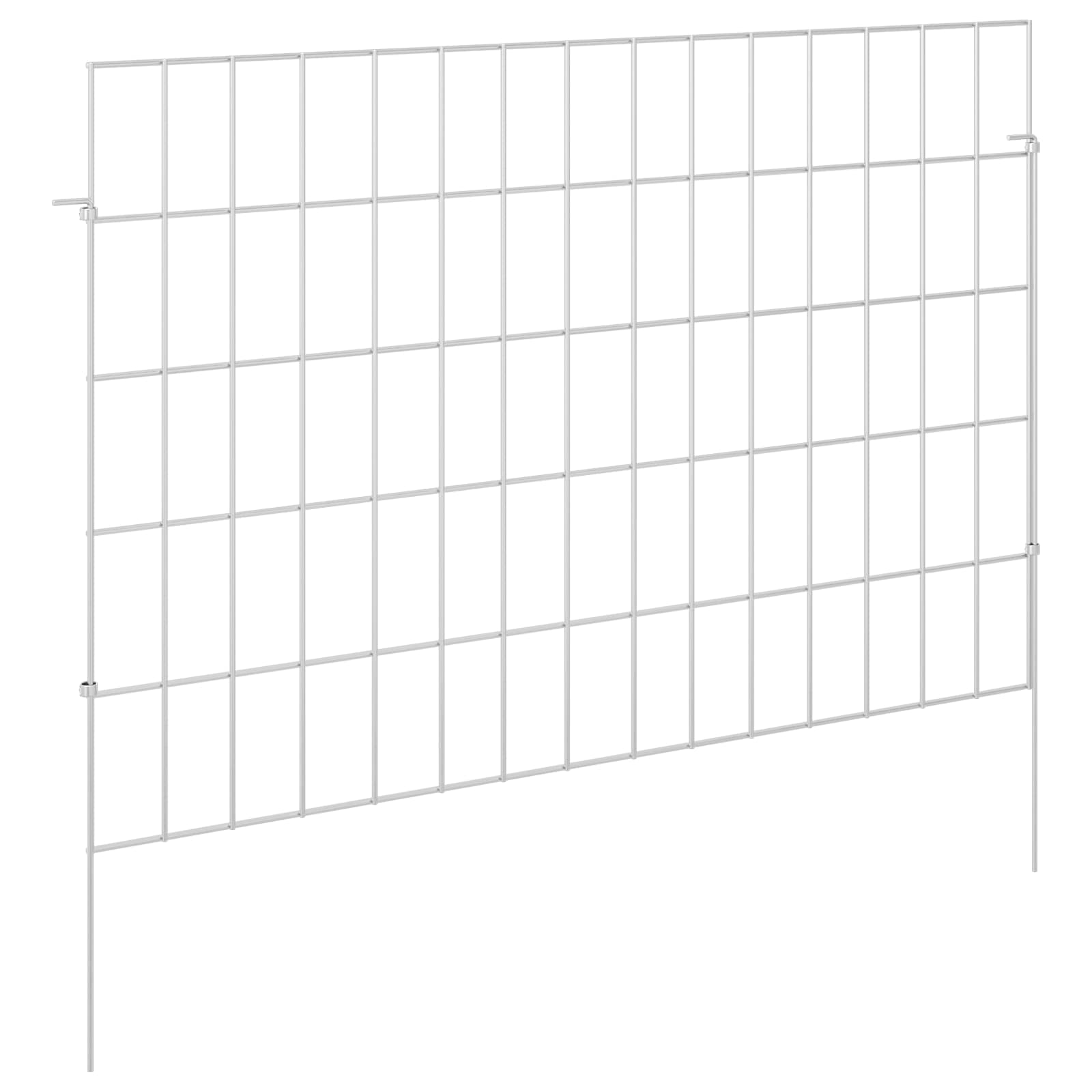 Gartenzaun mit Pfählen 24 stk. 75 x 50 cm Verzinkter Stahl