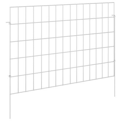 Gartenzaun mit Pfählen 24 stk. 75 x 50 cm Verzinkter Stahl
