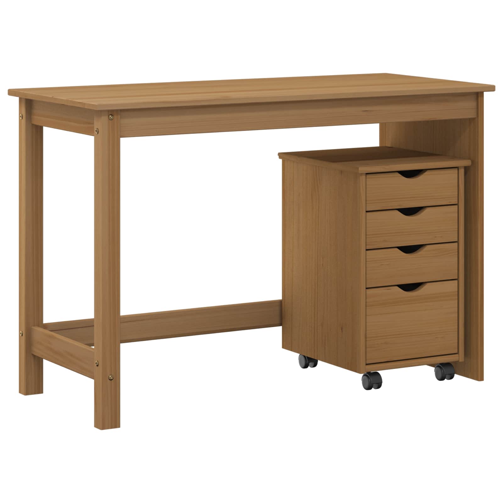 Schreibtischschrank-Set 2 stk. Honigbraun Massives Kiefernholz