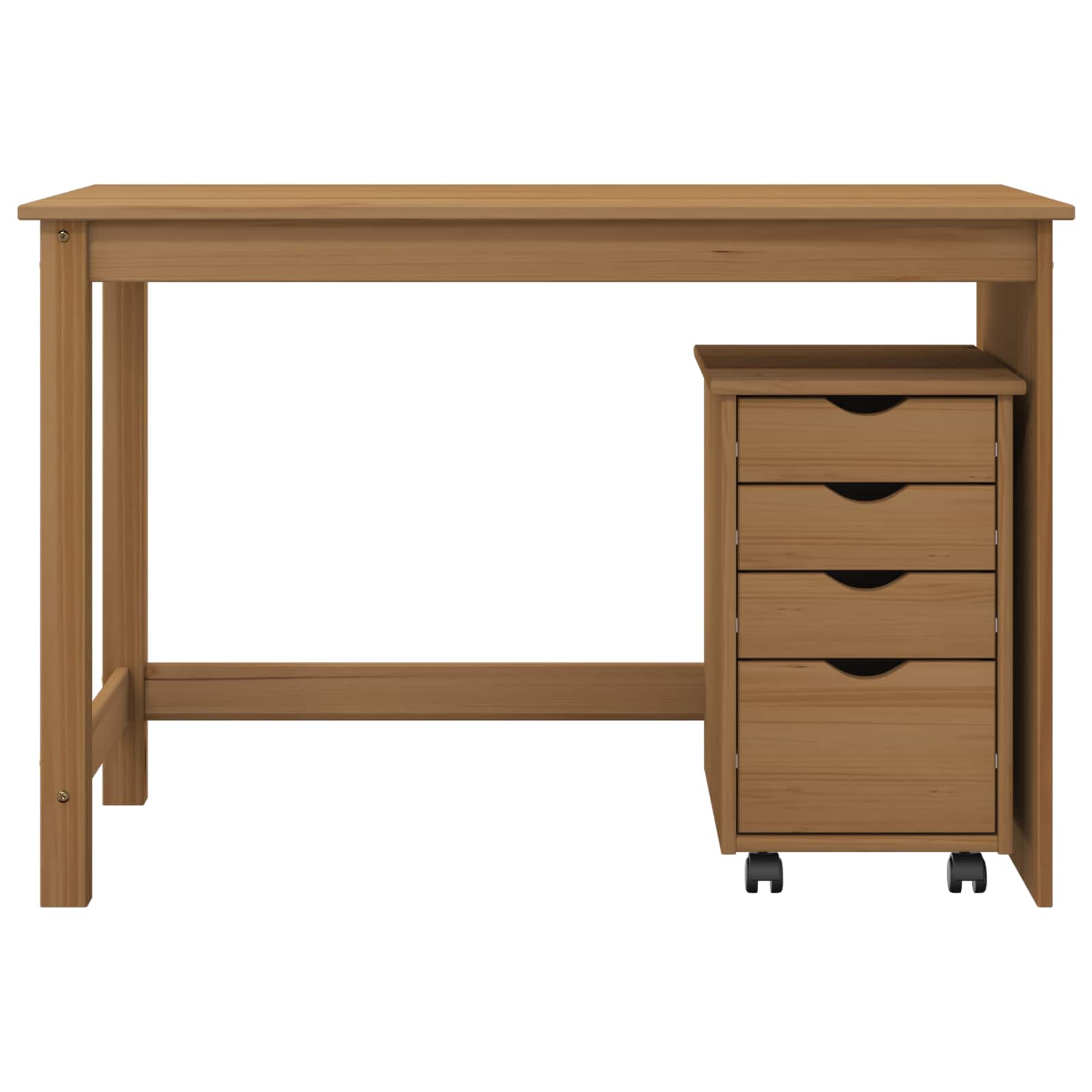 Schreibtischschrank-Set 2 stk. Honigbraun Massives Kiefernholz