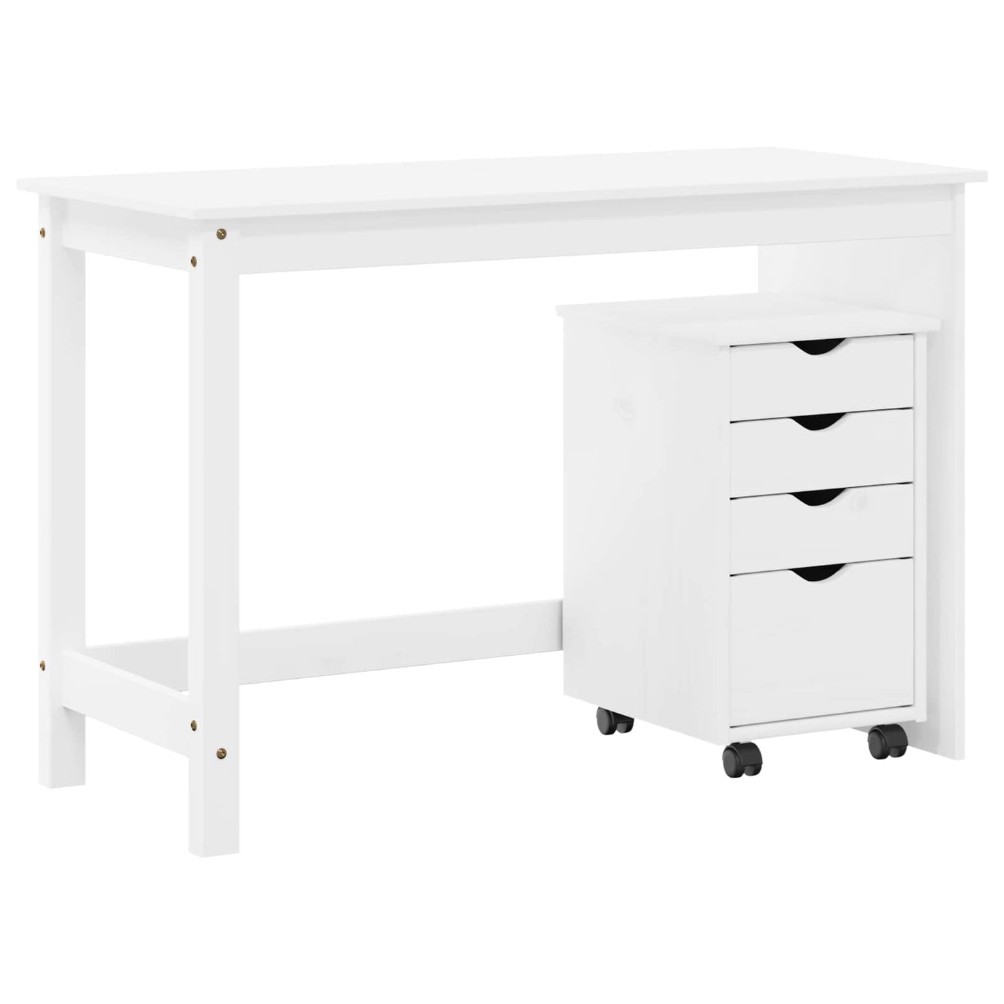 Schreibtischschrank-Set 2 stk. Weiß Massives Kiefernholz