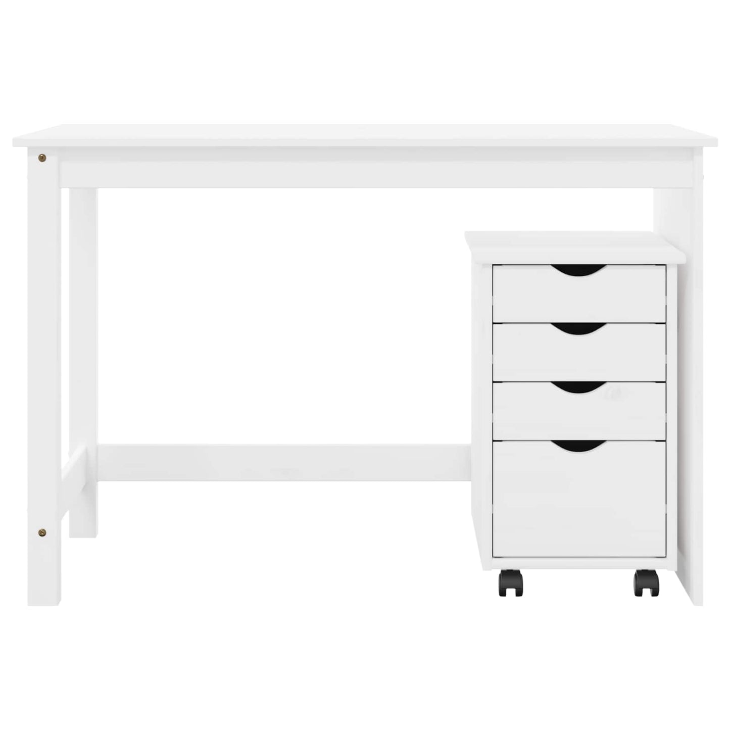 Schreibtischschrank-Set 2 stk. Weiß Massives Kiefernholz