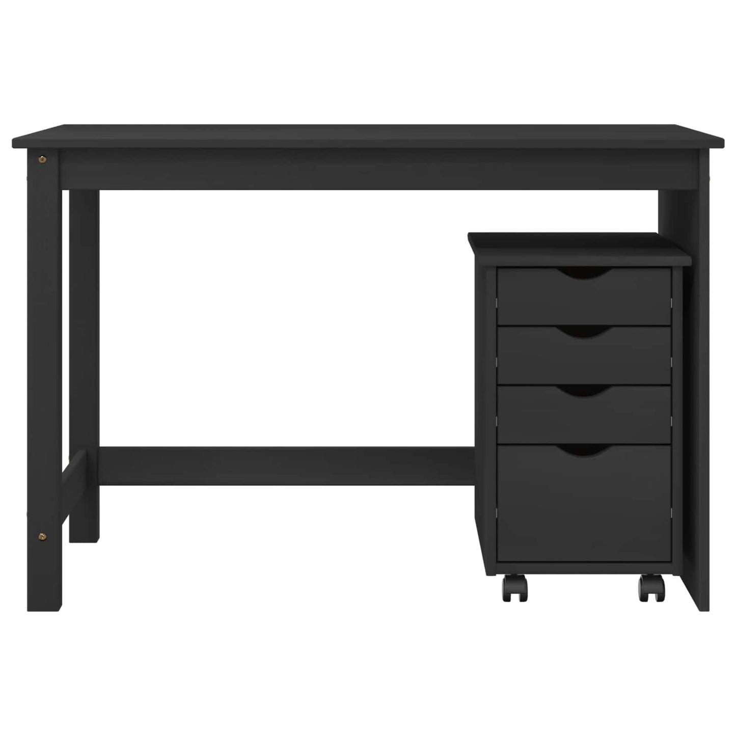 Schreibtischschrank-Set 2 stk. Grau Massives Kiefernholz