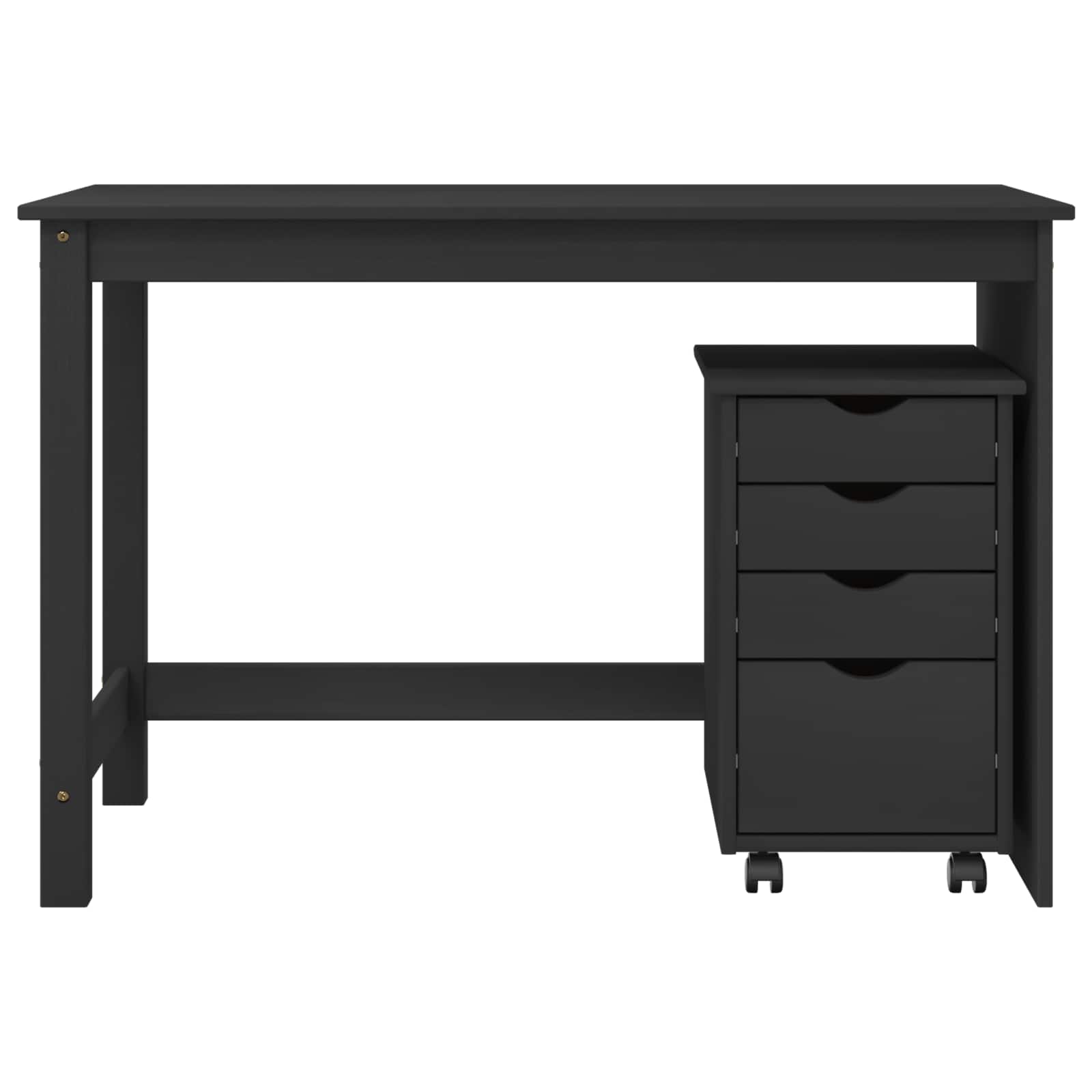 Schreibtischschrank-Set 2 stk. Grau Massives Kiefernholz