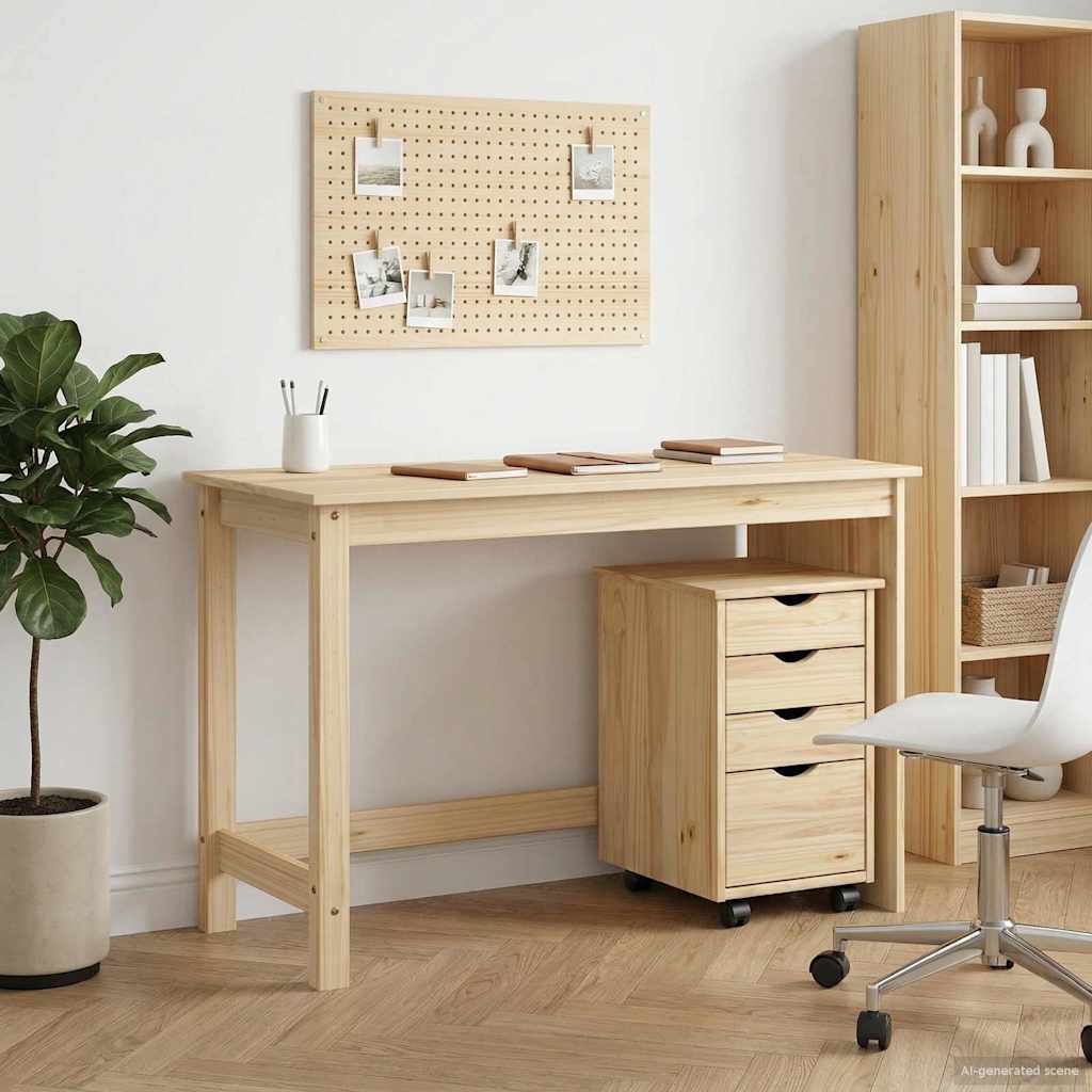 Schreibtischschrank-Set 2 stk. Braun Massives Kiefernholz