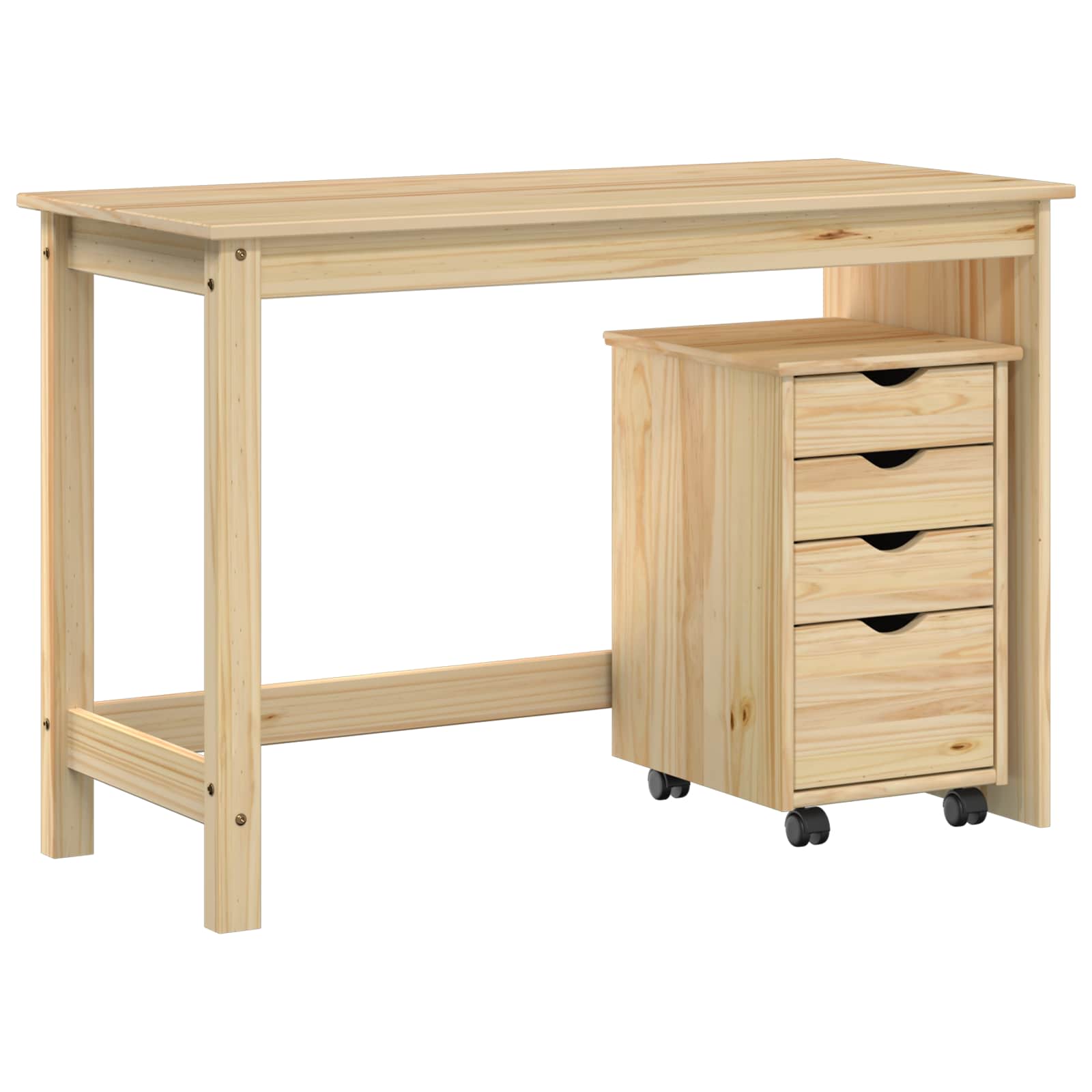 Schreibtischschrank-Set 2 stk. Braun Massives Kiefernholz