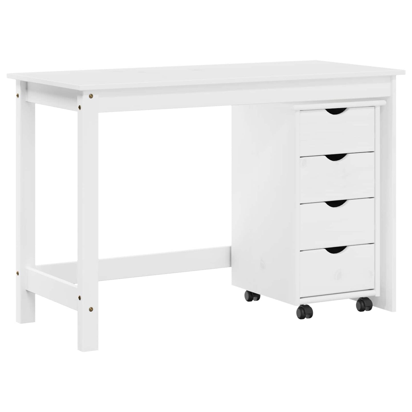 Schreibtischschrank-Set 2 stk. Weiß Massives Kiefernholz