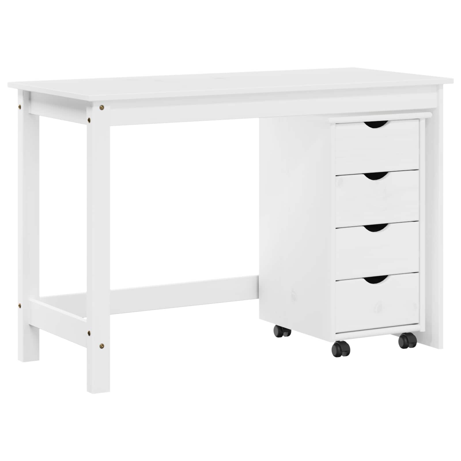 Schreibtischschrank-Set 2 stk. Weiß Massives Kiefernholz
