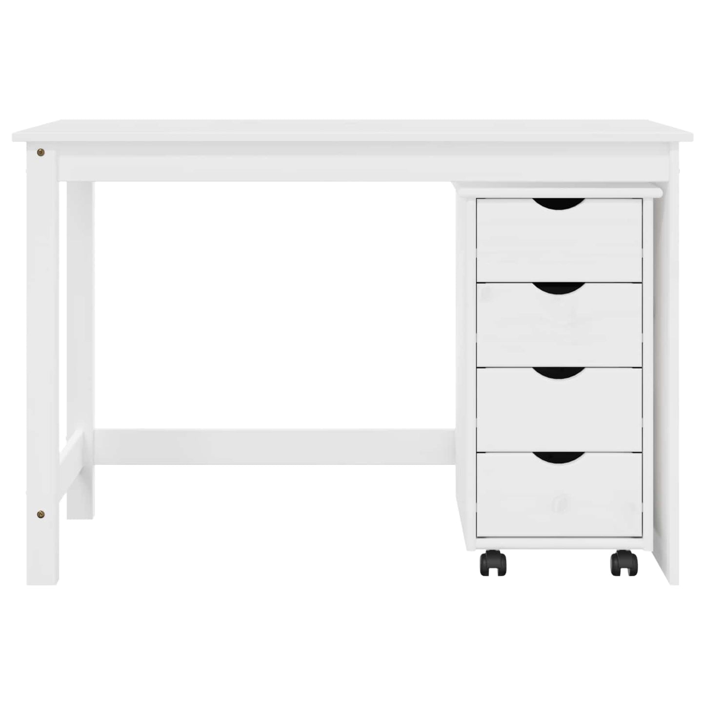 Schreibtischschrank-Set 2 stk. Weiß Massives Kiefernholz