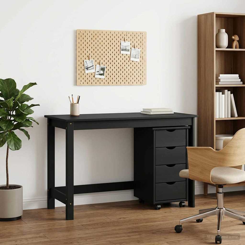 Schreibtischschrank-Set 2 stk. Grau Massives Kiefernholz