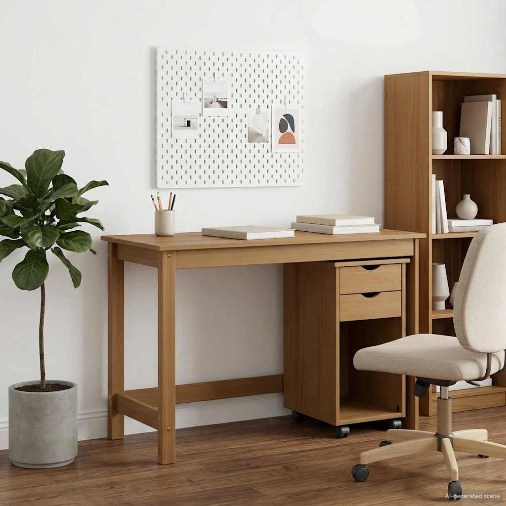 Schreibtischschrank-Set 2 stk. Honigbraun Massives Kiefernholz
