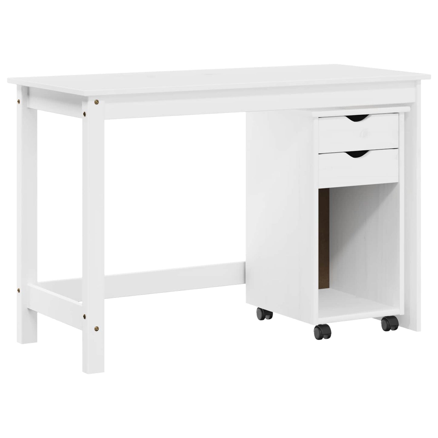 Schreibtischschrank-Set 2 stk. Weiß Massives Kiefernholz