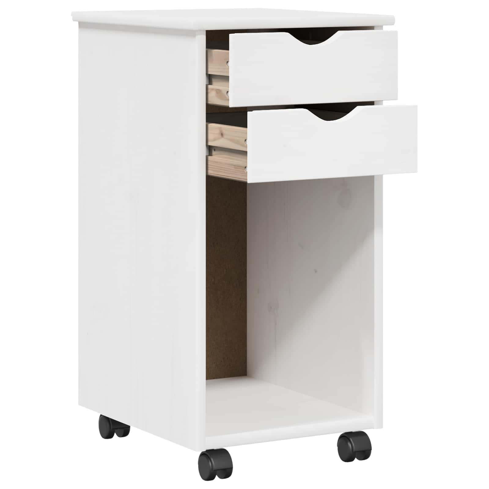 Schreibtischschrank-Set 2 stk. Weiß Massives Kiefernholz
